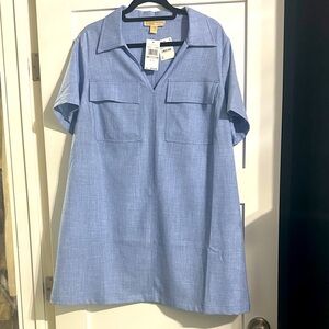 MICHAEL Michael Kors Blue Shirt Dress Tunic